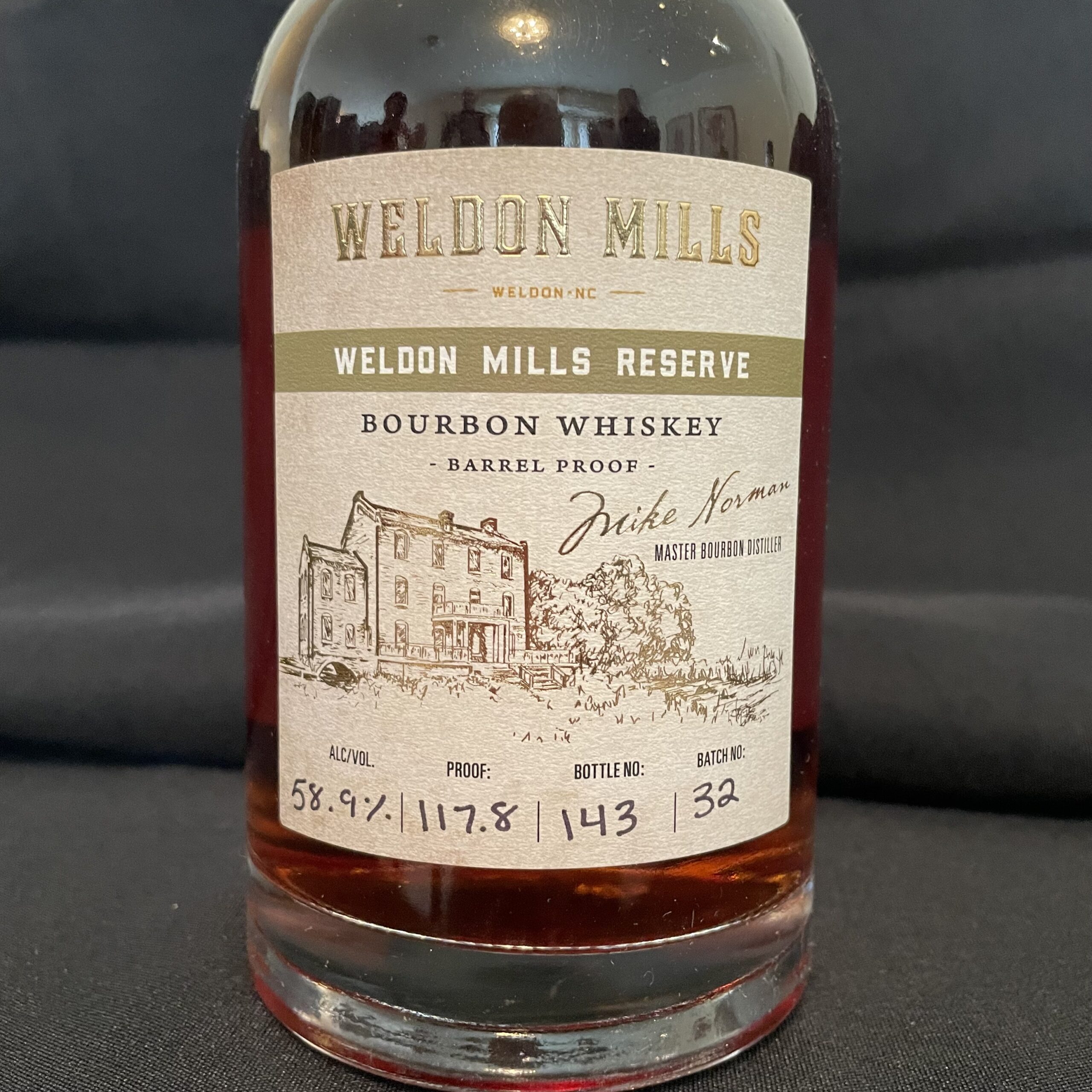 Weldon Mills Reserve Bourbon Whiskey ($65)