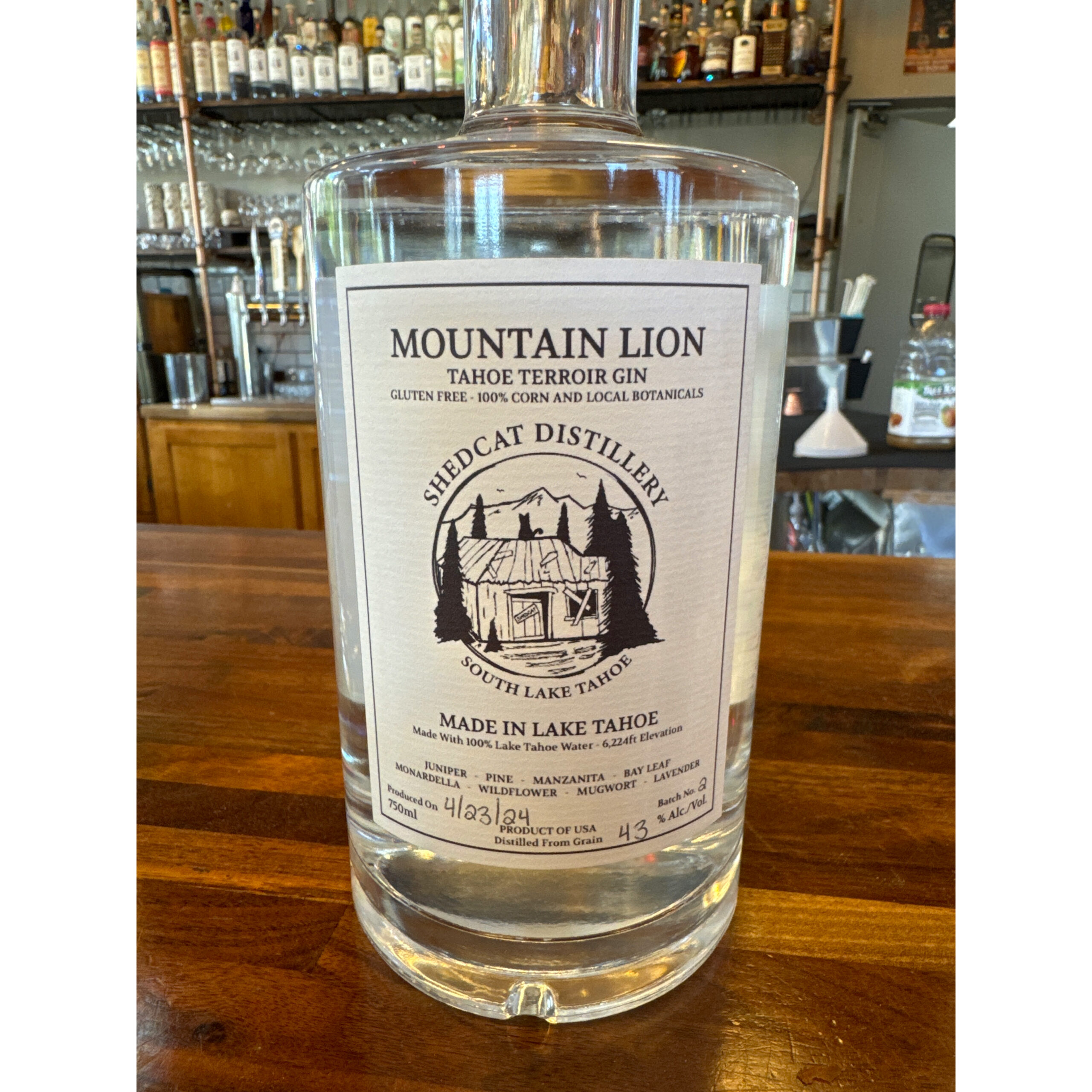 Shedcat Distillery Mountain Lion Tahoe Terroir Gin ($64)