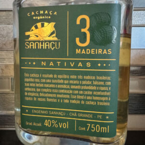 Sanhaçu Cachaça 3 Madeiras ($34)